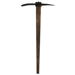 3d render mining pickaxe with transparent background