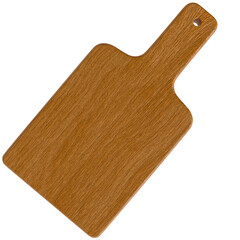 3d render wooden cutting board with transparent background