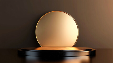 Black and gold luxury podium pedestal product display background 3d rendering