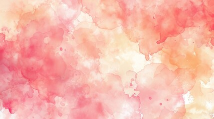 Fototapeta premium A delicate watercolor abstract featuring soft pink and orange hues blending seamlessly on a light background. This soothing design is ideal for adding a gentle, artistic touch to any space.