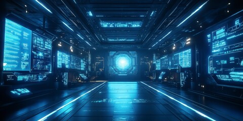 Futuristic Distribution Hub with Smart Logistics Operations