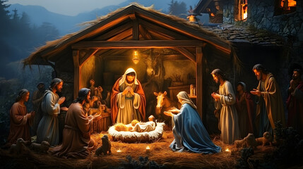 nativity, religious scene