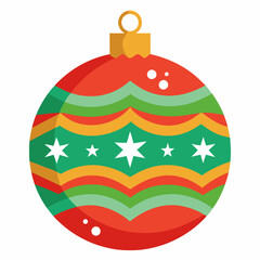 A vibrant and colorful christmas ornament adorned with stars on it