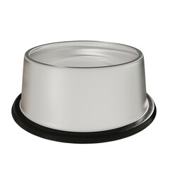 3d render pet food and water bowl, cat and dog with transparent background