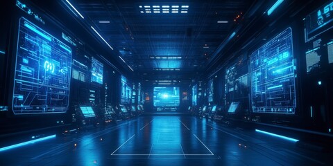 Futuristic Distribution Hub with Smart Logistics Operations