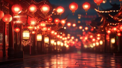 Chinese traditional lanterns on the street