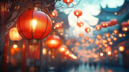 Chinese traditional lanterns on the street