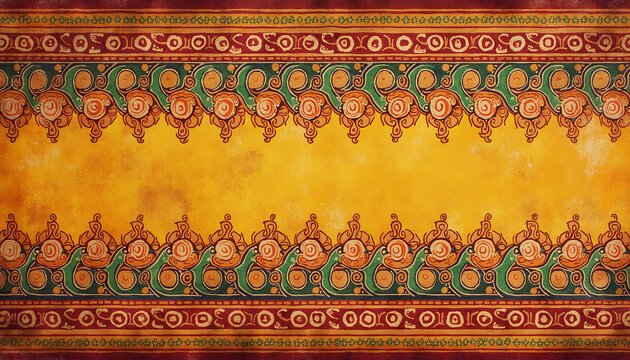 Traditional Kerala Motifs Illustrating Thiruvonam Timings and the Rich Festive Culture of Kerala with Elegant and Decorative Patterns