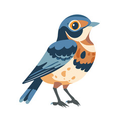Fototapeta premium Cute little bird cartoon vector Illustration isolated on a white background.