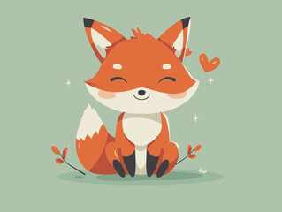 Obraz premium cute fox animal cartoon vector illustration graphic design. eps10