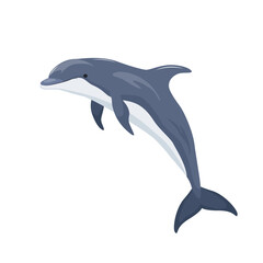 Blue dolphin icon. Marine animal. Vector illustration.