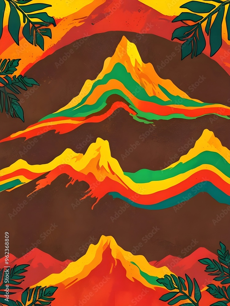 Poster abstract mountain landscape