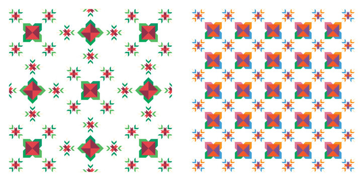 Indian Punjabi embroidery Phulkari Pattern, Indian Kurtis Digital Print, Design. Geometric Pattern. Phulkari In Pakistan and Digital designed motif and kalamkari design, Textile Clothing