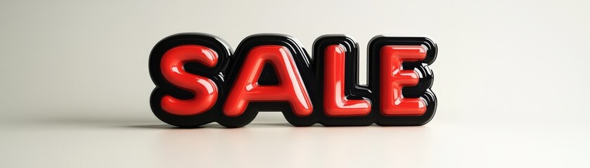 Cute minimal Black Friday sale sign, vibrant flash effect, bold black and red 3D letters, isolated on white background, with space for text