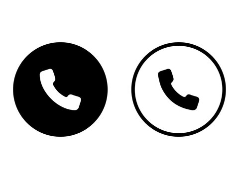 black and white phone icons