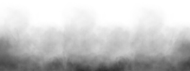 PNG image, Realistic black cloud or smoke. White fog or smoke on transparent background. Abstract gas on transparent background.