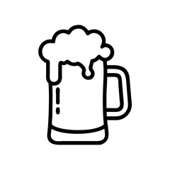 Cold Beer Mug Filled with Foam on a Wooden Table