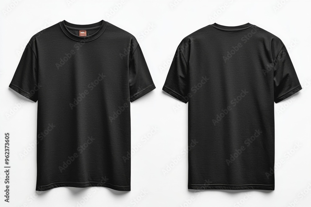 Wall mural black tshirt mockup front and back isolated created with generative ai