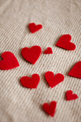 valentine's day postcard. heart in hand. woman and child