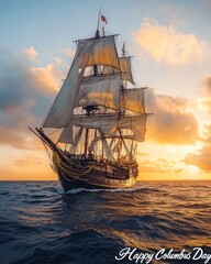 Fototapeta premium Columbus Day text background