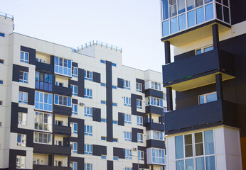 Residential Complex. Apartment buildings, urban area. Apartment buildings modern real estate, urban park,neighborhood.