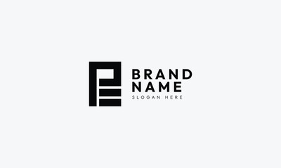 Abstract Mark Logo Design with Letters P and E
