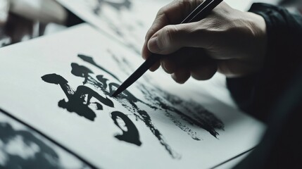 Obraz premium Artistic Handwriting in Ink