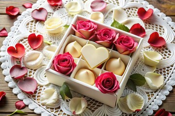 cake with roses and candles