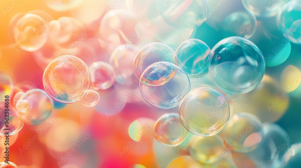Poster abstract background with colorful bubbles.