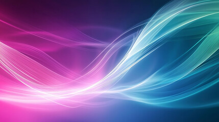 Naklejka premium Colorful Flowing Light Waves Abstract Art