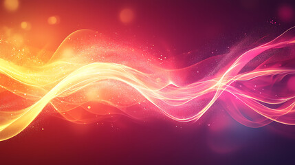 Fototapeta premium Glowing Multicolor Light Waves Abstract Art