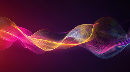 Fototapeta premium Vibrant Flowing Neon Light Waves Abstract Art