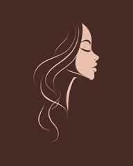 woman silhouette a logo beauty salon
