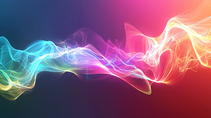 Colorful Flowing Neon Wave Abstract Background