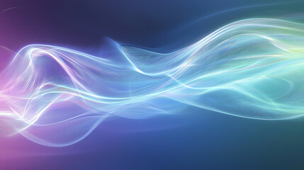 Obraz premium Colorful Flowing Light Waves Abstract Art