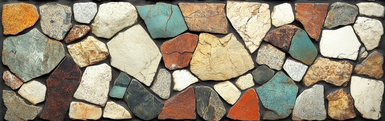 Seamless Colorful Stone Mosaic Pattern Design