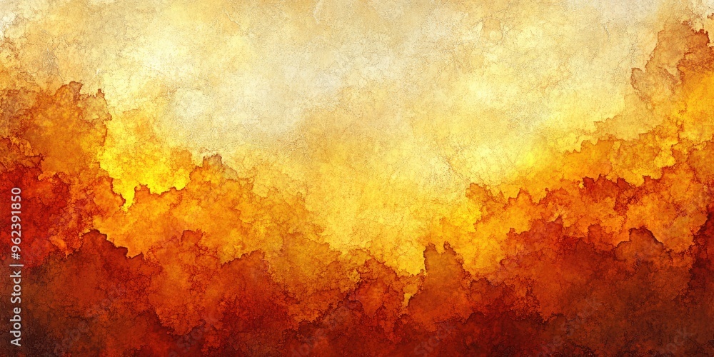 Poster a mesmerizing fall background showcasing a gradient of golden yellow and deep red hues, blending sof