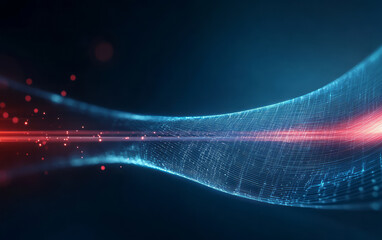 The background of future technology made up of particle elements and rays