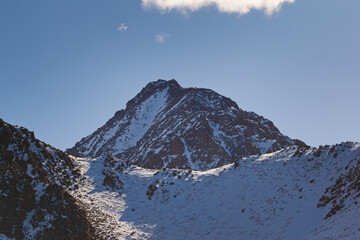 Snowy Andes mountains in Mendoza, Argentina
