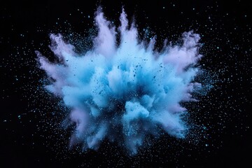 Cool Periwinkle Blue Powder Cloud on Black
