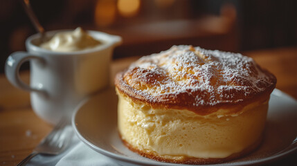 souffle dish with cream