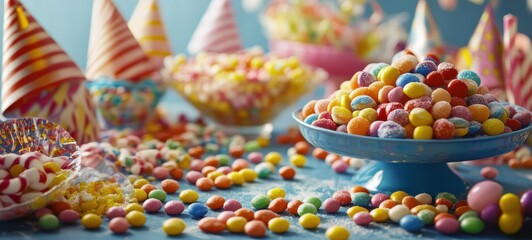 Fototapeta premium A nostalgic candy-themed birthday party