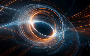 Obraz premium The background of future science and technology theme composed of particles and lines