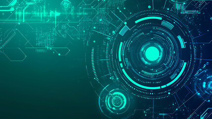 Futuristic Abstract Technology Background in Blue and Green