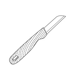 floral Steel Straight Knife on white background