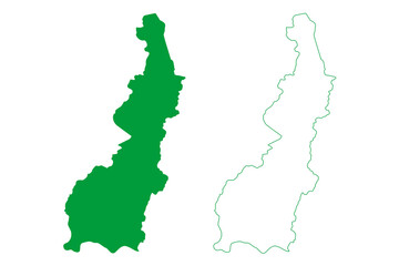 Fototapeta premium Barra do Rocha municipality (Bahia state, Municipalities of Brazil, Federative Republic of Brazil) map vector illustration, scribble sketch Barra do Rocha map