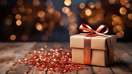 Christmas gift box and New Year's gifts are beautiful and shiny for the holiday. Christmas card concept