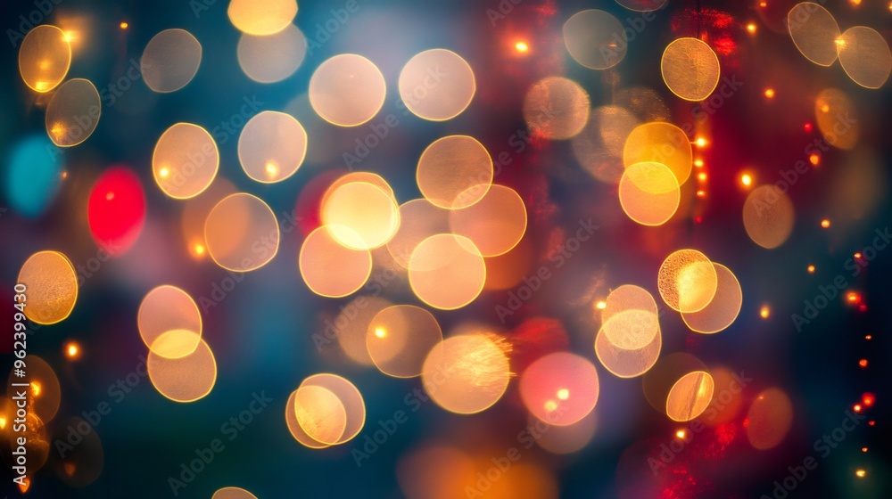 Aufkleber abstract blurred background with colorful bokeh lights.