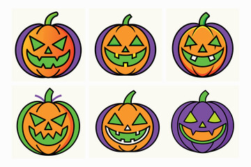 Creative Halloween Icon silhouette vector style with background