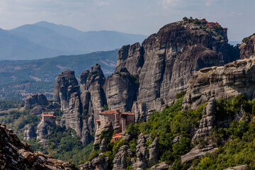 Fototapeta premium Eastern Orthodox monasteries on the Meteora rock formation, Trikala, Greece